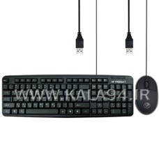 کیبورد و موس سیمی XP-9500G / کلیدهای مقاوم با دقت بالا در ضرب مداوم / شیب استاندارد و پایه دار / درگاه USB